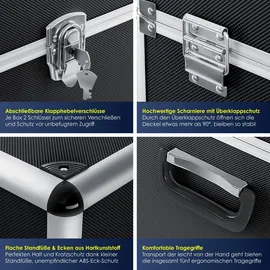 Masko Alubox Aluminium 194 l schwarz 3er SET