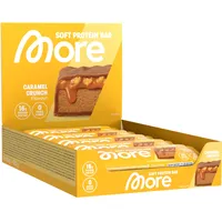 MORE Protein Bar, 10er Box Protein Riegel, 10 x 50 g, Caramel Crunch, Protein Riegel ohne Zuckerzusatz (Design kann variieren)