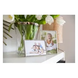 Edzard 2er Set Bilderrahmen Genua für Foto 10x 15 cm, edel versilbert, anlaufgeschützt,