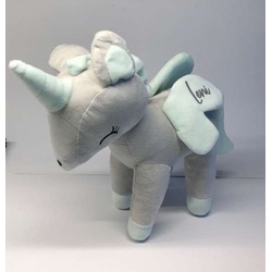 Kuscheltier Einhorn, Größe M grau / mint | Melootka