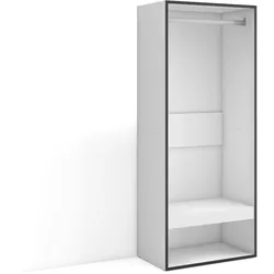 SKRAUT HOME Offener Schrank, Kleiderbügel mit Einlegeböden, 60x35x145 cm, Schlafzimmer, Kleidung, Schuhe, Moderner Stil, Weiß - 438_1
