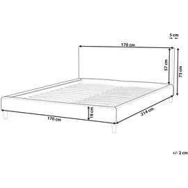 Beliani FITOU Bettrahmenbezug Samtstoff 160 x 200 cm