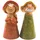 Dekohelden24 Keramik Zaunstecker Mann und Frau als 2er Set, Maße je Figur L/B/H ca. 9 x 9 x 20 cm.