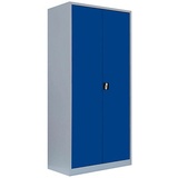 LÜLLMANN Stahlschrank 530361 enzianblau, lichtgrau 92,5 x 60,0 x 195,0 cm, aufgebaut