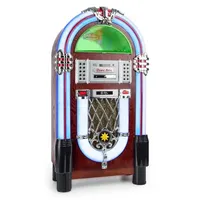 Auna Graceland TT Stereoanlage (UKW-Radiotuner mit 20 Senderspeicherplätzen, 20 W) braun 57 cm x 105 cm x 30 cm