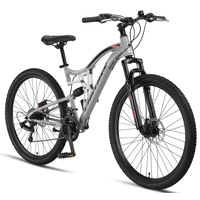Chillaxx Bike Falcon Premium Mountainbike in 27,5 Zoll - Fahrrad für Jungen, Mädchen, Damen und Herren - Scheibenbremse- 21 Gang-Schaltung - Vollfederung (Grey-Disc-Bremse, 27,5 Zoll)