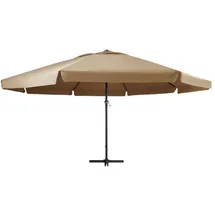 vidaXL Sonnenschirm mit Aluminium-Mast 600 cm Taupe