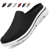 Acfoda Mesh Clogs Hausschuhe Herren Leichte Slip on Pantoletten Sommer Atmungsaktive rutschfeste Gartenschuhe Freizeit Sabots Schwarz 47 - 47 EU