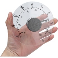 Fensterthermometer für den Außenbereich, Fensterthermometer zum Aufkleben, Temperatur, wasserdicht, transparentes Zifferblatt, Keine Batterie erforderlich, runder Durchmesser von 4,3 Zoll