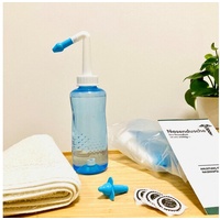 HatBee Nasensauger Nasendusche (0,5l) mit 2 Aufsätzen, Salzpäckchen, Anleitung und Aufbew, Packung