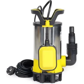 Wiltec 3 in 1 Flachsaugpumpe Edelstahl 1100 W 18000 l/h