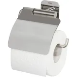Tiger Toilettenpapierhalter mit Deckel zum Kleben, Edelstahl poliert, mit integrierter Klebefolie zur Montage ohne Bohren, 1314130346, 13.3 x 14.6 x 3.5 cm
