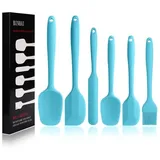 Binhai Silikon Pfannenwender Ölbürste Backpinsel-Set – 4-teiliges Antihaft-Gummi-Spachtel Set mit Edelstahlkern – hitzebeständiger Spachtel Küchenhelfer Set zum Kochen, Backen und Mischen (schwarz)