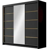 Mirjan24 Schiebetürenschrank Evo VI 200 x 215 x 58 cm Schwarz