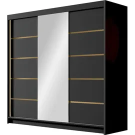 Mirjan24 Schiebetürenschrank Evo VI 200 x 215 x 58 cm Schwarz