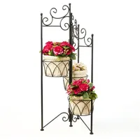 Spetebo Blumenregal 75 x 35 cm Schwarz
