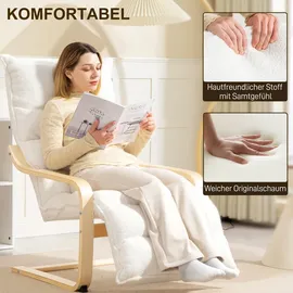 Homcom Relaxssessel, Weiß Kunststoff, 67x105x114 cm, Wohnzimmer, Sessel Polstersessel