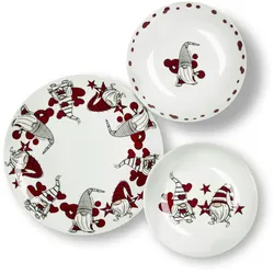 Excelsa Geschirrset 18-teiliges Gnome Sweet Home Porzellan Bunt