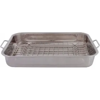 Kadax Bratenform mir Rost, aus Edelstahl, Silber,