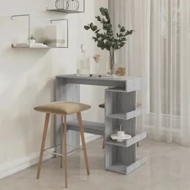 vidaXL Bartisch mit Regal 100 x 50 x 101,5 cm Grau