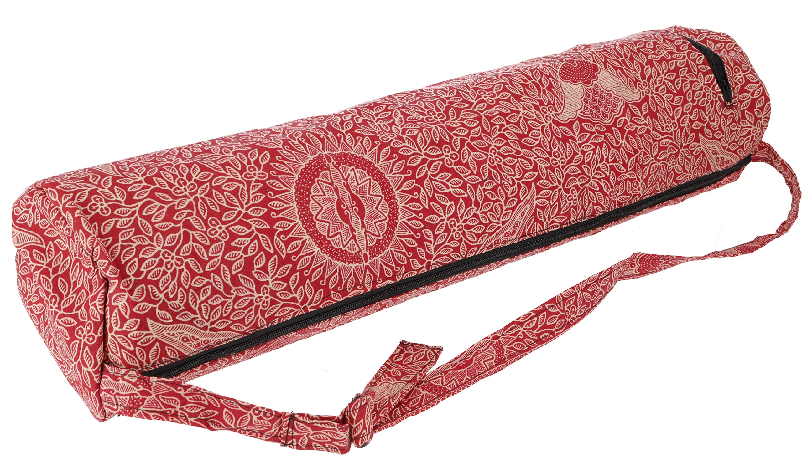 GURU SHOP Yogamatten-Tasche Indonesische Batik - Rot, Herren/Damen, Baumwolle, Size:One Size, 65x20x20 cm, Taschen für Yogamatten - Einheitsgröße