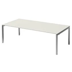 BISLEY Konferenztisch Cito grauweiß, silber rechteckig, 4-Fuß-Gestell silber, 240,0 x 120,0 x 65,0 - 85,0 cm