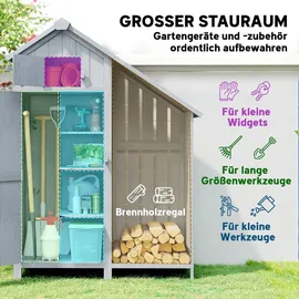 Outsunny Geräteschrank 5,15 x 1,29 m Grau