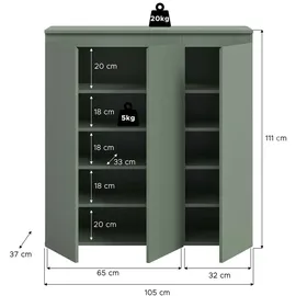 VCM Scarpa 105 x 111 x 37 cm Smoke Green