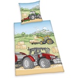 Herding Young Collection, Bettwäsche-Set, Traktor-Wendemotiv, Kopfkissenbezug 80 x cm