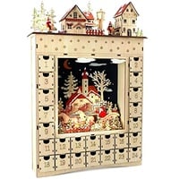 Small Foot Company small foot Adventskalender „Wintertraum“ aus Holz, mit Beleuchtung, ca. 34 x 7,5 x 52 cm, 10215