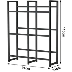 DanDiBo Getränkekistenregal 6 Kisten Schwarz Metall Stehend 96477 Getränkekistenhalter 91 cm Getränkekistenständer Flaschenkistenregal