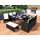 Swing&Harmonie Vegas Polyrattan Sitzgruppe Esstisch Lounge schwarz