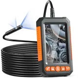Vevor Endoskopkamera mit Licht, Industrie-Endoskop mit Doppellinse, 4,3-Zoll-Bildschirm, 1080P-Inspektionskamera, 8 + 1 Lichter, 4-facher Zoom, IP67 wasserdicht Ideal für Auto Sanitär (5 m Kabel 32 GB Karte)