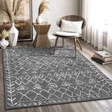 Sanat Boho Teppich – Moderner Teppich im Boho Stil, Geeignet für Wohnzimmer, Schlafzimmer, Flur, Esszimmer und Kinderzimmer – Boho Grau, Größe: 160 x 230 cm