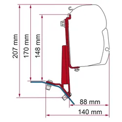 Fiamma Adapter für F45, F43van und F35PRO - Für Ford Custom - Linkslenker