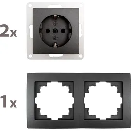 McPower Steckdosen Set McPower Flair Beginner 2S 3-teilig anthrazit - Grau