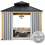 OEM Wasserdichter Gartenvorhang 155x240 Mit Ösen, Hellgrau, 1 Stück.