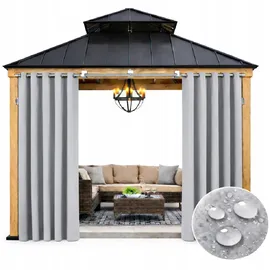 OEM Wasserdichter Gartenvorhang 155x240 Mit Ösen, Hellgrau, 1 Stück.