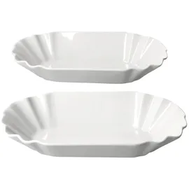 Mambocat 2er Set Fries Pommesschale oval weiß aus Porzellan 19,5x10,7cm – 24302114