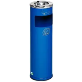 Proregal Robuster Kombiascher mit poliertem Aschereinsatz 11,6 Liter, HxBxT 66 x 20 x 20 cm Verzinkter Stahl Blau