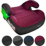Kindersitz Sitzerhöhung mit ISOFIX I mitwachsend I 15-36 kg, 6-12 Jahre, Gruppe 2/3 I bequeme Armlehnen I ECE 8 ,Farbe:Bordeaux - bordeaux