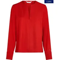 Tommy Hilfiger Curve Langarmbluse »CRV VISCOSE V-NECK LS BLOUSE«, Große Größen, Gr. 50, dunkelrot, , 53934417-50