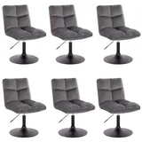 Home Deluxe Barhocker ACE Samt Hellgrau 6er Set