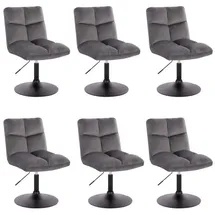 Home Deluxe Barhocker ACE Samt Hellgrau 6er Set