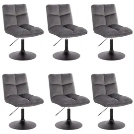Home Deluxe Barhocker ACE Samt Hellgrau 6er Set