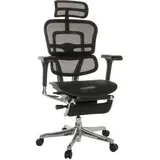 HJH Office Chefsessel mit Fußablage ERGOHUMAN PLUS LEGPRO GEN2 Originales Design, 24h Einsatz, Bürosessel mit Vollausstattung ergonomisch, Netz