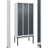 C+P Z-Spind Classic PLUS, Gestell, 6 Abteile, HxBxT 212x90x50cm, Zylinderschloss, Hellgrau/Anthrazit von PROREGAL