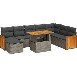 vidaXL Garten-Lounge-Set 9-tlg. grau