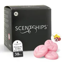 Scentchips® Wax Melts Fruchtiger Duft (XL-Stücke – 38) – Freesia & Lychee – Duftwachs für Aromalampe, Blumig-Fruchtiger Raumduft, Veganes Duftöl Wachs, Handgefertigte Duftmelts Geschenkidee