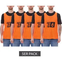 5er Pack Outfitter OCEAN FABRICS TAHI nachhaltiges Trainings-Leibchen Mannschaftssport OUT-U-3038-OTW-28 Neon-Orange - One-Size